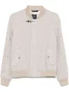 Fay Beige Jacket In Linen With Hook In Beige