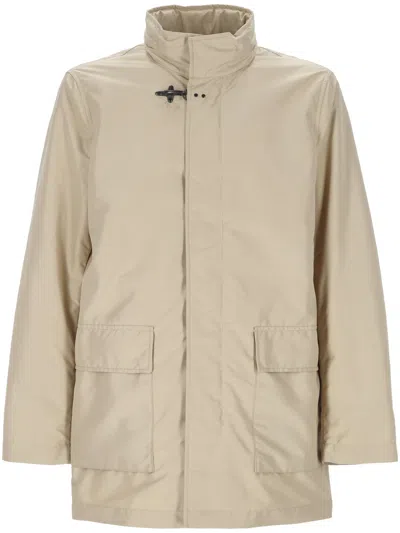 FAY FAY BEIGE JACKET WITH CONCEALED HOOD
