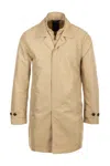 Fay Mid-thigh Minimalist Coat With Classic Collar In Nude