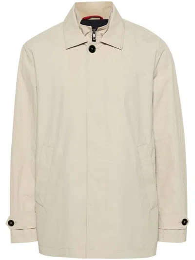 Fay Morning Crinkled Shirt Jacket In Grey