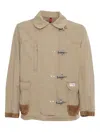 Fay Jacket With Contrast Detailing And Front Pocket In Beige