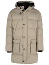 Fay Beige Polyester Down Jacket Man In Beige