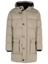 Fay Beige Polyester Down Jacket Man In Cream