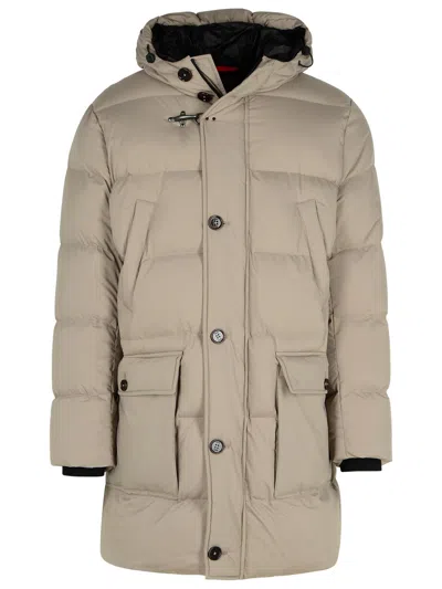 Fay Beige Polyester Down Jacket Man