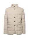 Fay Quilted Short Coat With Double-breasted Front And Pockets In Neutral