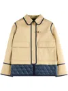 Fay Stretch Gabardine Caban Jacket In Beige