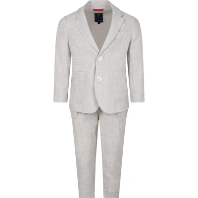 Fay Kids' Beige Suit For Boy With Logo