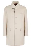 Fay Beige Tailored Coat In Grey