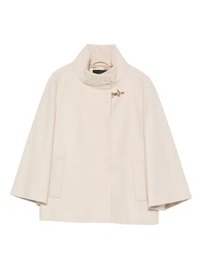FAY BEIGE TOGGLE-FASTENING JACKET
