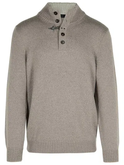 FAY FAY BEIGE VIRGIN WOOL TURTLENECK SWEATER