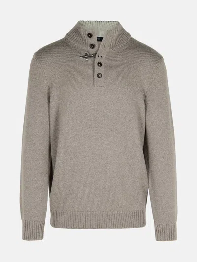 Fay Beige Virgin Wool Turtleneck Sweater