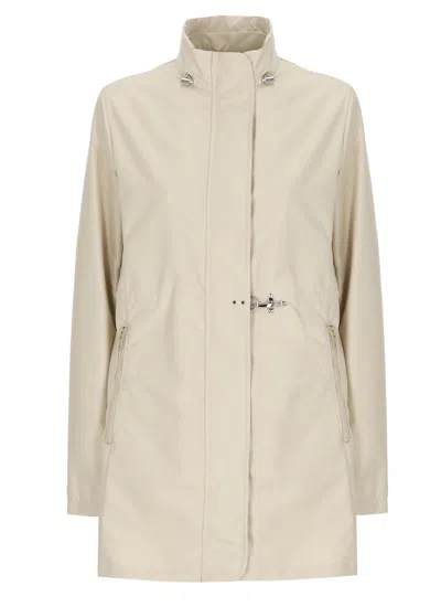 Fay Beige Waterproof Hook-fastening Jacket In Neutral