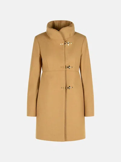 Fay Beige Wool Blend Coat In Sand