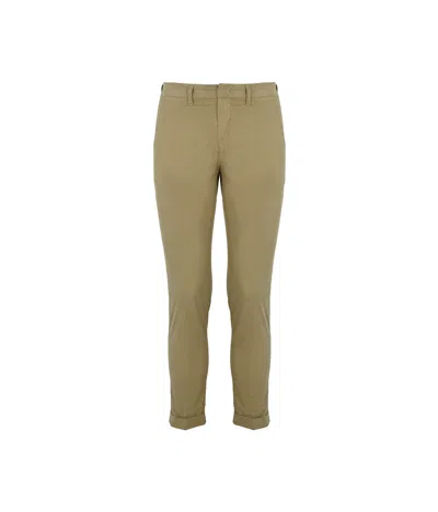 Fay Belt-loop Casual Pants In Brown