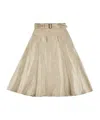 Fay Long Skirt With Belt In Nude