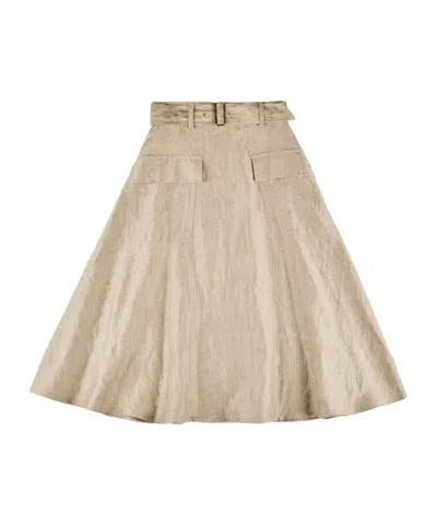 Fay Belt-loop Skirt In Nude