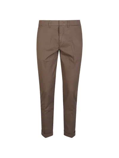 Fay Belt-loops Trousers In Brown