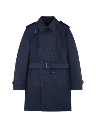 Fay Belted Double-breasted Coat In Black