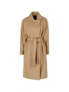 Fay Belted Single-breasted Coat In Brown