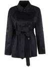 Fay Short Water-repellent Trench Coat In Blue