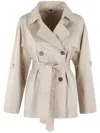 Fay Trench Coat In Technical Poplin In Neutrals
