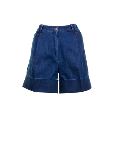 Fay Bermuda Shorts High Waist In Blue