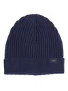 Fay Ribbed Wool Hat In Blue