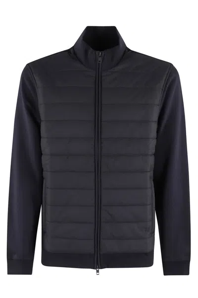 Fay Bi-material Sweatshirt In Black