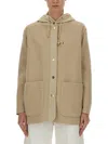 Fay Two-material Wool And Cashmere Caban Coat In Brown
