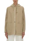 Fay Two-material Wool And Cashmere Caban Coat In Brown