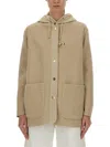 Fay Two-material Wool And Cashmere Caban Coat In Brown