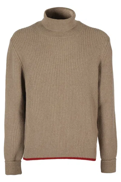 Fay Biscuit-colored Archive Sweater In Brown