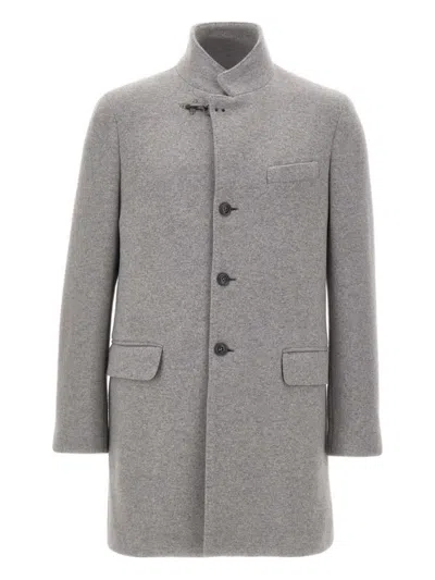FAY BLACK BOTTONED WOOL COAT