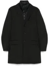 Fay Black Double Polyester Coat In Black