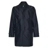 Fay Black Morning Db Front Coat With Concealed Closure In Blue