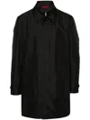 Fay Blue Nylon Morning Raincoat In Black