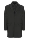 Fay Double-breasted Stand-up Collar Padded Coat In Black