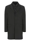 Fay Double-breasted Stand-up Collar Padded Coat In Black