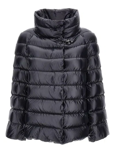 FAY BLACK QUILTED DOWN JACKET WITH HOOK FAY