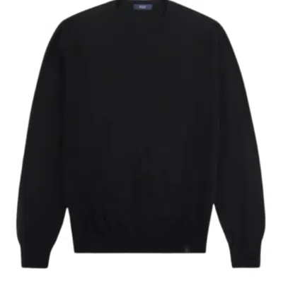 Fay Jumper In Merinos Wool Knit In Nero