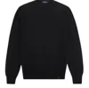 FAY FAY BLACK RIBBED KNIT WOOL SWEATER