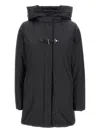 Fay Double-breasted Toggle Coat With Detachable Front Panel In Black