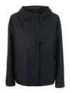 Fay Black Trench Coat With Hood In Black