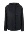 Fay Black Trench Coat With Hood