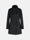 Fay Black Wool Blend Coat In Black