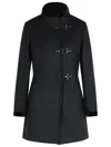 Fay Romantic Coat In Black In Soft Wool Blend Fabric In Black