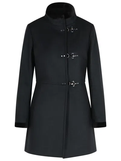 Fay Black Wool Blend Coat Women