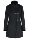 Fay Romantic Coat In Black In Soft Wool Blend Fabric In Black