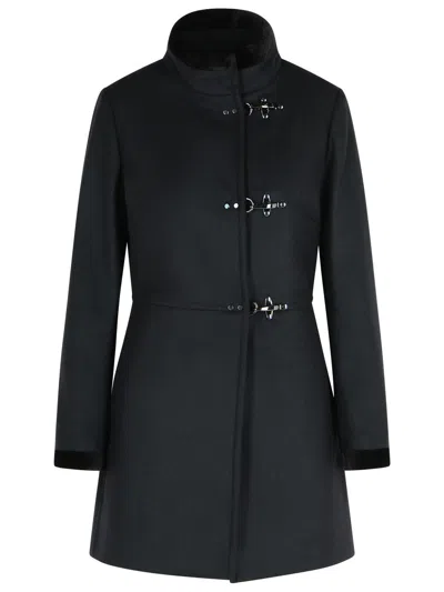 FAY FAY BLACK WOOL BLEND COAT WOMEN