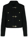 Fay Elegant 3-hook Wool Jacket For Women In Black